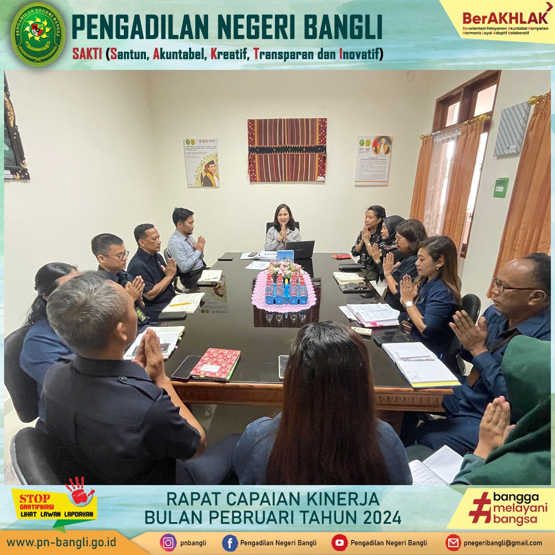 Rapat Capaian Kinerja Pebruari Pengadilan Negeri Bangli